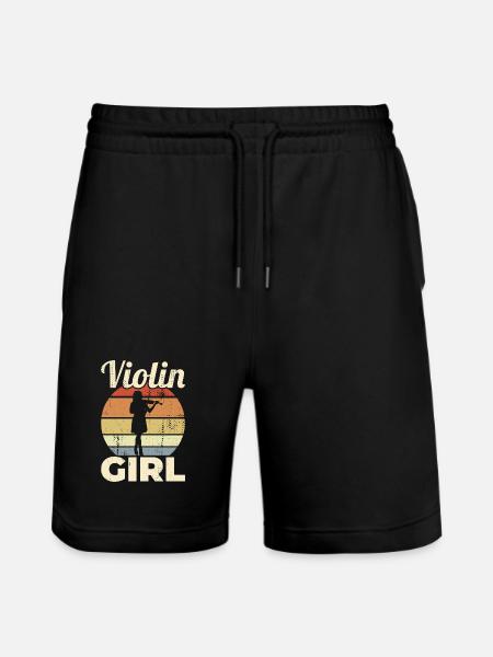 Geigerin Mädchen - Stanley/Stella Unisex Bio Joggingshorts Trainer  - Schwarz