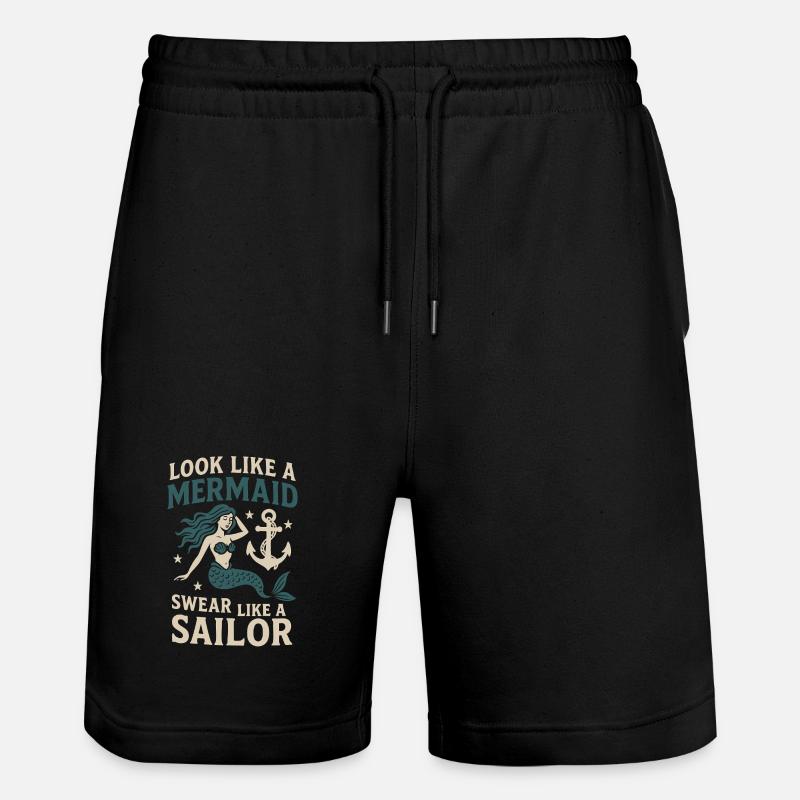 Regard de sirène, paroles de marin - Short de jogging bio TRAINER Stanley/Stella unisexe - noir