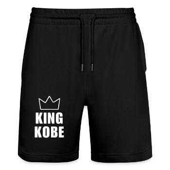 Kobe Name mit Buchstabe K - King Crown Hemd - Stanley/Stella Unisex Bio Joggingshorts Trainer  - Schwarz - Vorne - Nik (191cm) & Marisol (170cm)