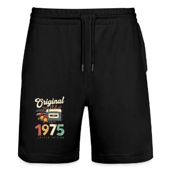 Original 1975 Édition Limitée Rétro Vintage - Short de jogging bio TRAINER Stanley/Stella unisexe - noir - Devant - Nik (191cm) & Marisol (170cm)