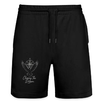 Dream Hunt Compass Wing - Stanley/Stella Trainer Unisex Organic Jogging Shorts - black - Front - Nik (191cm) & Marisol (170cm)