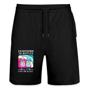 Sexe Révélation Réveillon Nouvel An Nouvel An - Short de jogging bio TRAINER Stanley/Stella unisexe - noir - Devant - Nik (191cm) & Marisol (170cm)