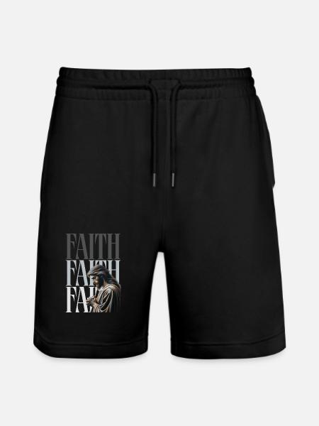 Troens lys Bøn Portræt Troen giver håb - Stanley/Stella Trainer økologiske unisex joggingshorts - sort