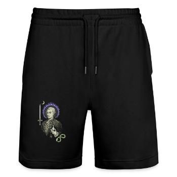 Saint-Germain - Stanley/Stella Trainer Unisex Organic Jogging Shorts - black - Front - Nik (191cm) & Marisol (170cm)