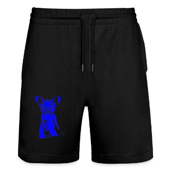 Bulldog - Stanley/Stella Trainer Unisex Organic Jogging Shorts - black - Front - Nik (191cm) & Marisol (170cm)