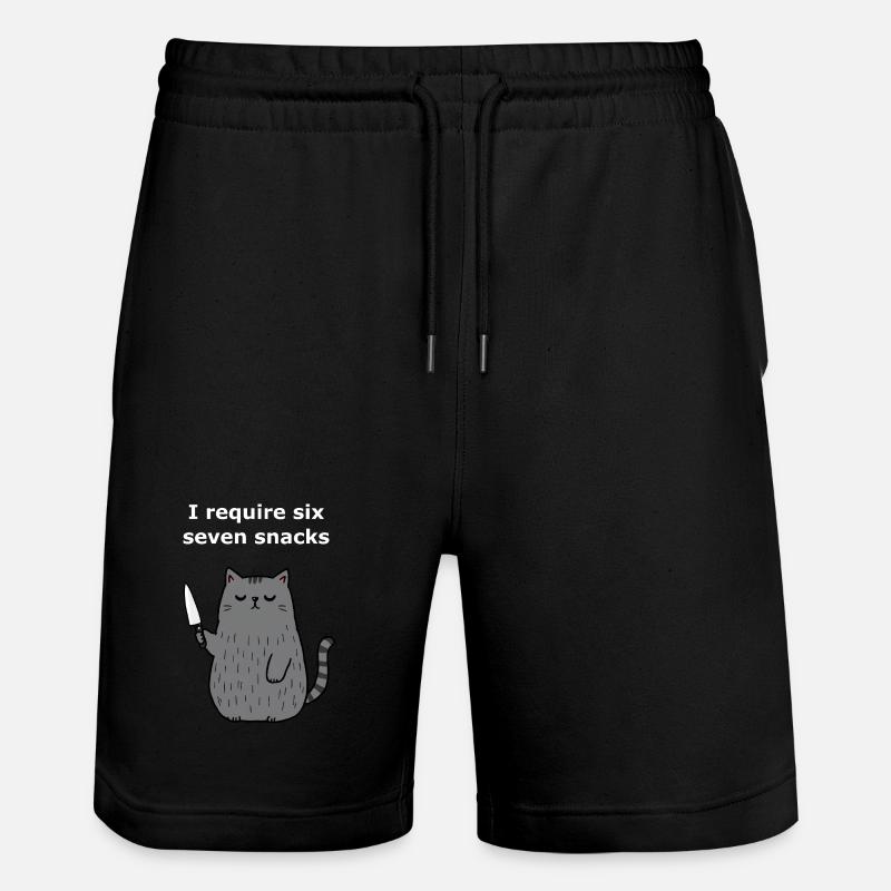 6-7 Internet Meme 6 7 Snack Katze - Stanley/Stella Unisex Bio Joggingshorts Trainer  - Schwarz