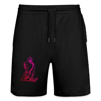 Purist Floorball Theme - Stanley/Stella Trainer Unisex Organic Jogging Shorts - black - Front - Nik (191cm) & Marisol (170cm)
