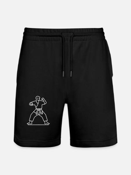 Karateka Sketch - Stanley/Stella Trainer Unisex Organic Jogging Shorts - black