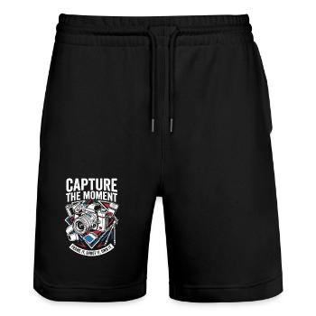 Capture The Moment Photography - Stanley/Stella Unisex Bio Joggingshorts Trainer  - Schwarz - Vorne - Nik (191cm) & Marisol (170cm)