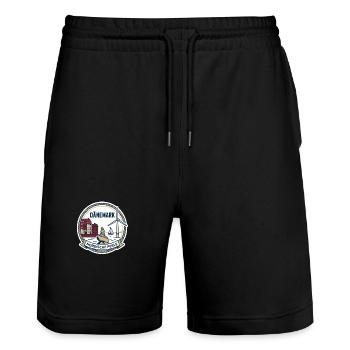 Dänemark - eine Nordische Perle - Stanley/Stella Unisex Bio Joggingshorts Trainer  - Schwarz - Vorne - Nik (191cm) & Marisol (170cm)