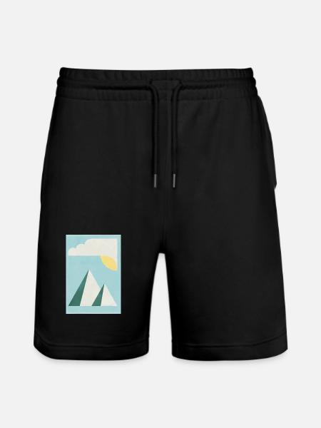 Mountains - Stanley/Stella Trainer Unisex Organic Jogging Shorts - black