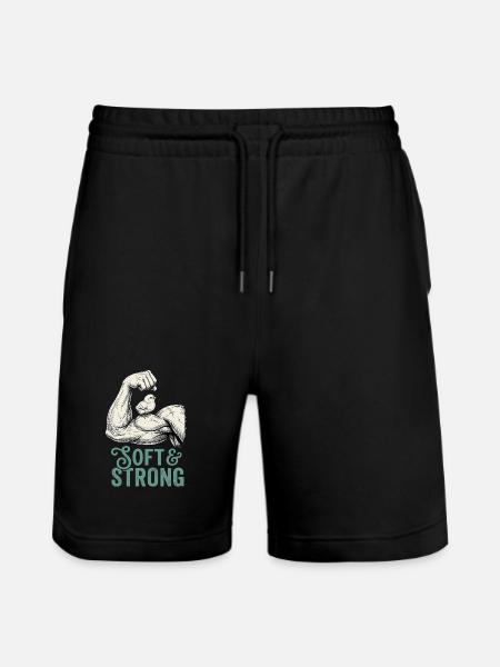 Strong and Soft - Stanley/Stella Trainer Unisex Organic Jogging Shorts - black