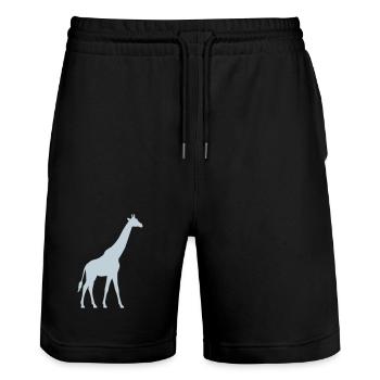 Pastellgiraffe Silhouette - Stanley/Stella Unisex Bio Joggingshorts Trainer  - Schwarz - Vorne - Nik (191cm) & Marisol (170cm)