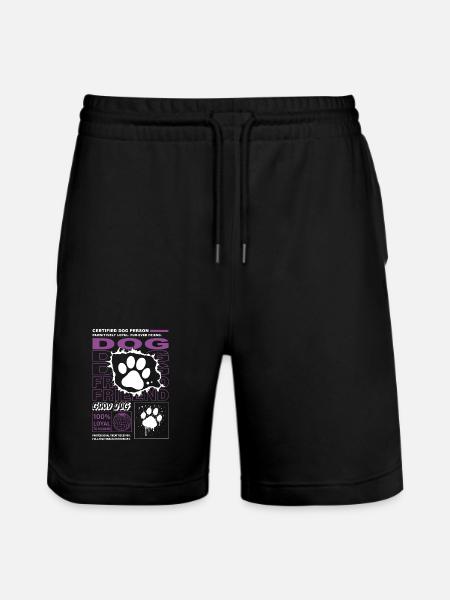 Certified Dog Person Grafikdesign - Stanley/Stella Unisex Bio Joggingshorts Trainer  - Schwarz