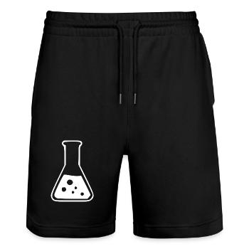 Test Tube Chemistry Chemist Gift - Stanley/Stella Trainer Unisex Organic Jogging Shorts - black - Front - Nik (191cm) & Marisol (170cm)