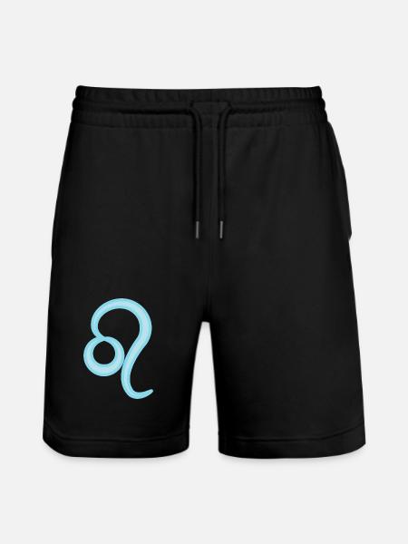 Löwe-Tierkreiszeichen Pastellblau - Stanley/Stella Unisex Bio Joggingshorts Trainer - Schwarz