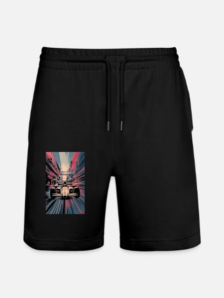 Racing car - Stanley/Stella Trainer Unisex Organic Jogging Shorts - black