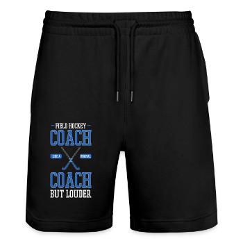 Field Hockey Indoor Hockey Hockey Coach Coach - Stanley/Stella Trainer Unisex Organic Jogging Shorts - black - Front - Nik (191cm) & Marisol (170cm)