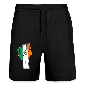 Irlande - Short de jogging bio TRAINER Stanley/Stella unisexe - noir - Devant - Nik (191cm) & Marisol (170cm)