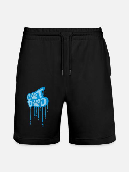 Cat Dad Graffiti Paw - Stanley/Stella Trainer Unisex Organic Jogging Shorts - black