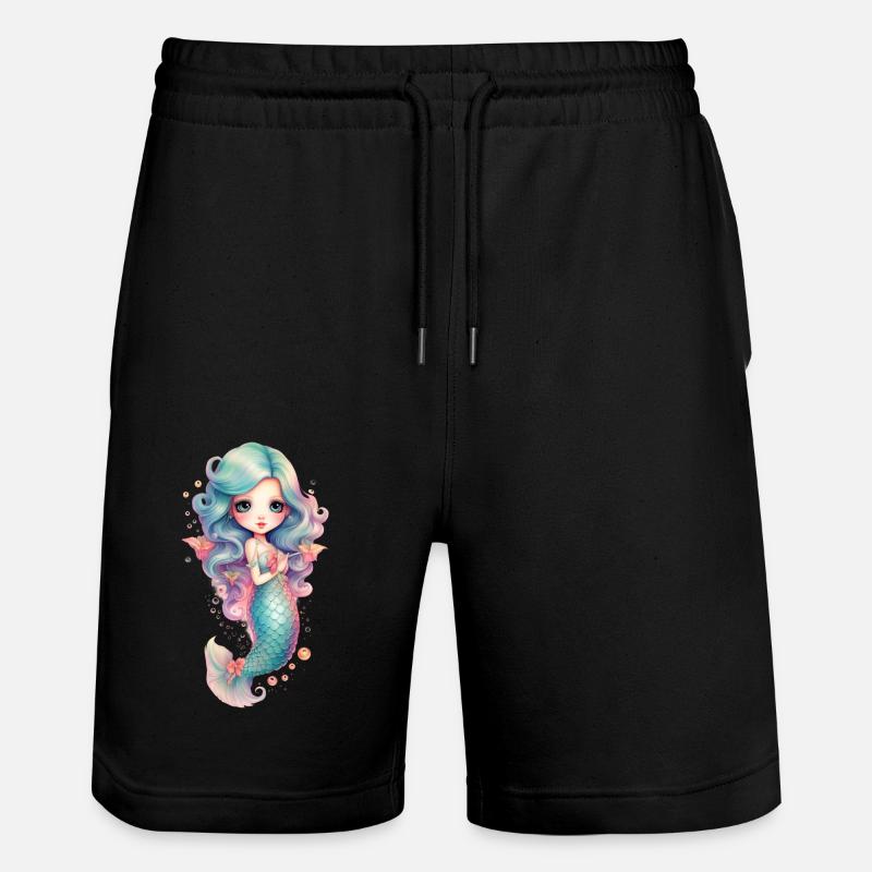 Mignon petite sirène arc-en-ciel, Sirène - Short de jogging bio TRAINER Stanley/Stella unisexe - noir
