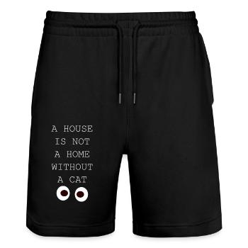Funny Cat Sayings gifts for cat lovers - Stanley/Stella Trainer Unisex Organic Jogging Shorts - black - Front - Nik (191cm) & Marisol (170cm)
