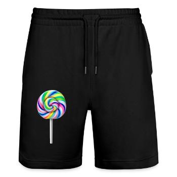 Schöner Lutscher voller Farben - Stanley/Stella Unisex Bio Joggingshorts Trainer  - Schwarz - Vorne - Nik (191cm) & Marisol (170cm)