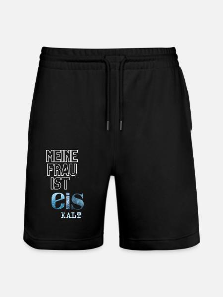 T-shirt - Min fru är iskall! - Ekologiska joggingshorts Trainer unisex från Stanley/Stella - svart