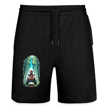quad et tout terrain - Short de jogging bio TRAINER Stanley/Stella unisexe - noir - Devant - Nik (191cm) & Marisol (170cm)