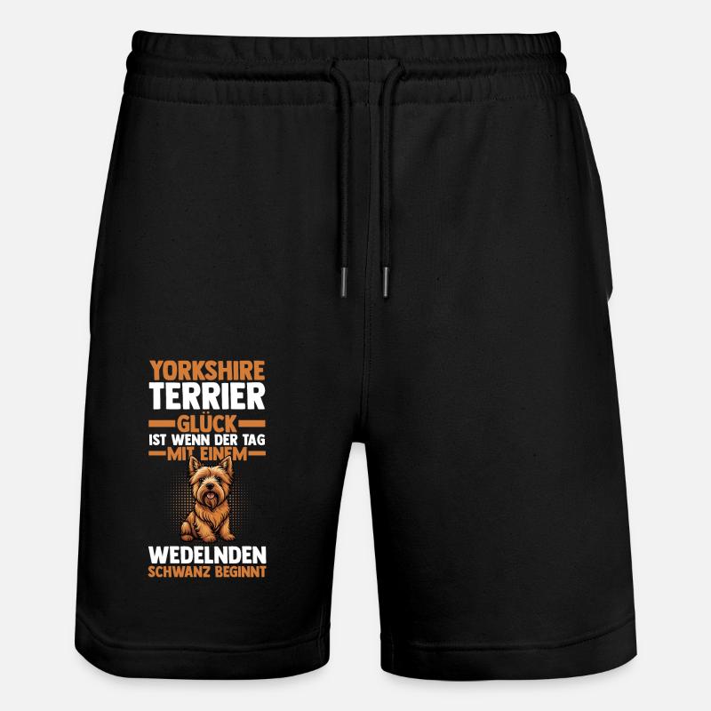 Hund Yorkshire Terrier - Stanley/Stella Unisex Bio Joggingshorts Trainer  - Schwarz