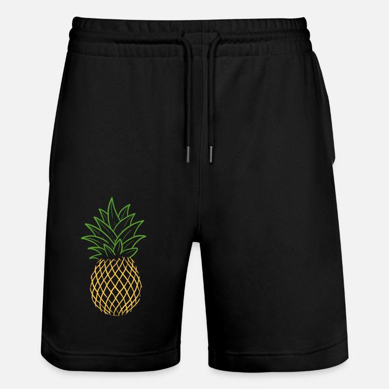Ananas - Stanley/Stella Unisex Bio Joggingshorts Trainer  - Schwarz