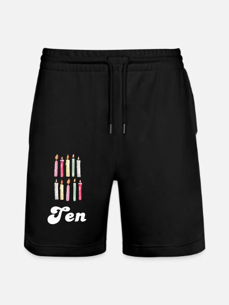 10th Anniversary Candle - Stanley/Stella Trainer Unisex Organic Jogging Shorts - black