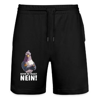 pigeon colombe oiseau pigeon éleveur avant de demander - Short de jogging bio TRAINER Stanley/Stella unisexe - noir - Devant - Nik (191cm) & Marisol (170cm)