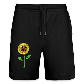 Sunflower Sunflowers Hobby Gardener Garden Nature - Stanley/Stella Trainer Unisex Organic Jogging Shorts - black - Front - Nik (191cm) & Marisol (170cm)
