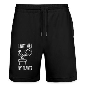I Just Wet My Plants 3 - Stanley/Stella Unisex Bio Joggingshorts Trainer  - Schwarz - Vorne - Nik (191cm) & Marisol (170cm)