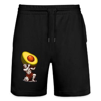 Statue des Rechtsanwalts - Stanley/Stella Unisex Bio Joggingshorts Trainer  - Schwarz - Vorne - Nik (191cm) & Marisol (170cm)