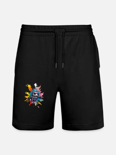 Evil Robot Series 008 - Stanley/Stella Trainer Unisex Organic Jogging Shorts - black