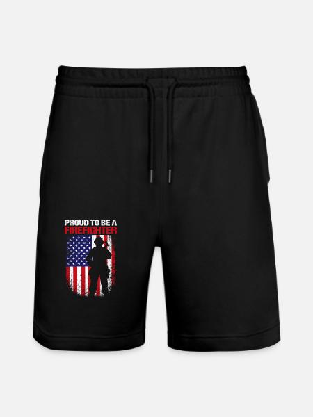 Firefighter Fire Brigade - Stanley/Stella Trainer Unisex Organic Jogging Shorts - black