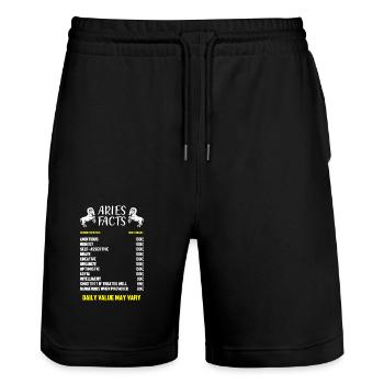 Sternzeichen Widder - Stanley/Stella Unisex Bio Joggingshorts Trainer  - Schwarz - Vorne - Nik (191cm) & Marisol (170cm)