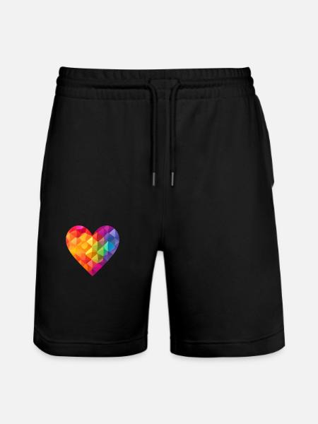 LGBTQIA+ Heart, Love & Support - Stanley/Stella Trainer Unisex Organic Jogging Shorts - black