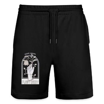 Plant Daddy - Stanley/Stella Trainer Unisex Organic Jogging Shorts - black - Front - Nik (191cm) & Marisol (170cm)