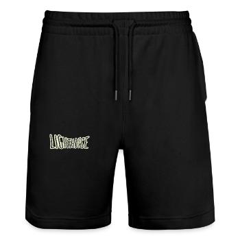 Leuchtturm 3 - Stanley/Stella Unisex Bio Joggingshorts Trainer  - Schwarz - Vorne - Nik (191cm) & Marisol (170cm)