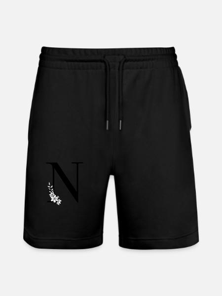 Buchstabe N - Stanley/Stella Unisex Bio Joggingshorts Trainer  - Schwarz