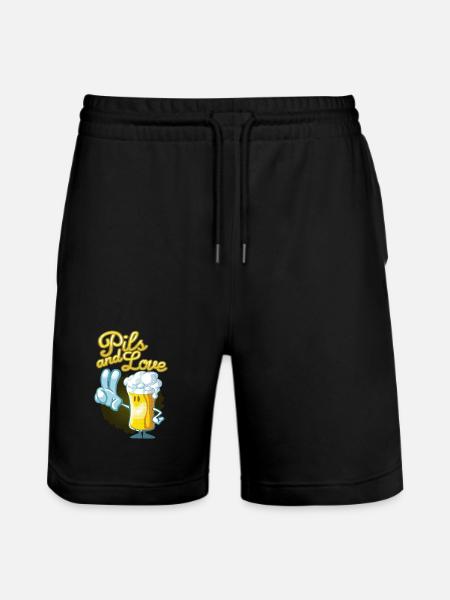 Pils and love toon - Stanley/Stella Trainer Unisex Organic Jogging Shorts - black