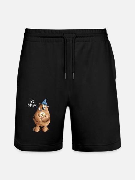 Be Magic Magician Bear I Magician - Stanley/Stella Trainer Unisex Organic Jogging Shorts - black