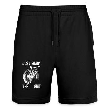 Profitez simplement de la balade à vélo Graphique - Short de jogging bio TRAINER Stanley/Stella unisexe - noir - Devant - Nik (191cm) & Marisol (170cm)