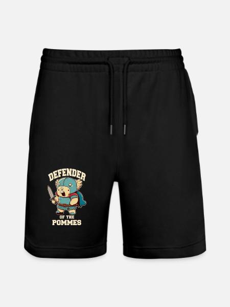 Defender warrior with sword - Stanley/Stella Trainer Unisex Organic Jogging Shorts - black