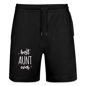 Beste Tante aller Zeiten - Stanley/Stella Unisex Bio Joggingshorts Trainer  - Schwarz - Vorne - Nik (191cm) & Marisol (170cm)