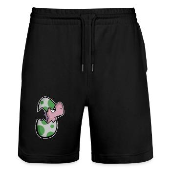 Dinosaur Egg Dino Baby Motif - Stanley/Stella Trainer Unisex Organic Jogging Shorts - black - Front - Nik (191cm) & Marisol (170cm)
