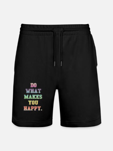 Inspirational Colourful Happiness Message - Stanley/Stella Trainer Unisex Organic Jogging Shorts - black
